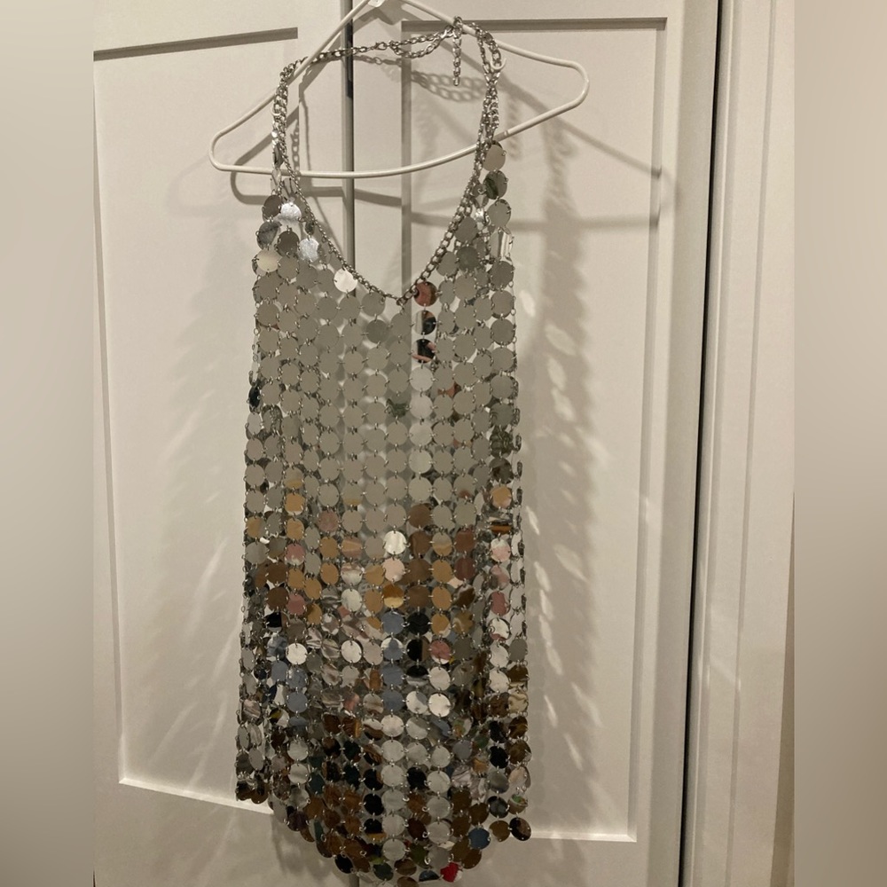 Large Sequin Silver Dress - Picture 1 of 3